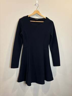 Topten Navy Blue Long Sleeve Fit and Flare Skater Dress Size 85